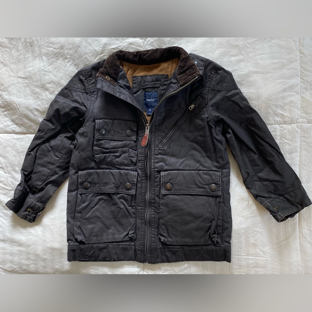 Gap Kids brown chore jacket waxed cotton XS